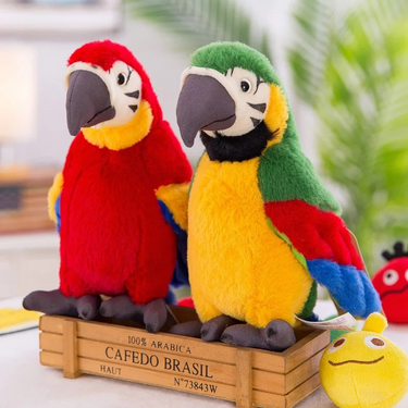 Interactief Pluche Papegaai Speelgoed voor Kinderen met Geluid - Zacht en Knuffelbaar, 25 cm 1